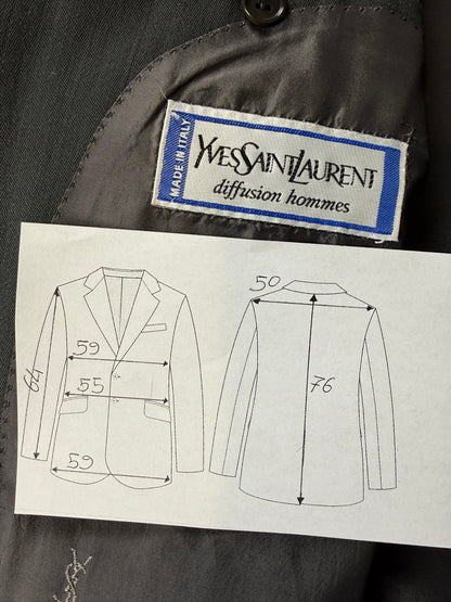 Giacca Yves Saint Laurent anni ‘80 verde petrolio - tg. 52/54
