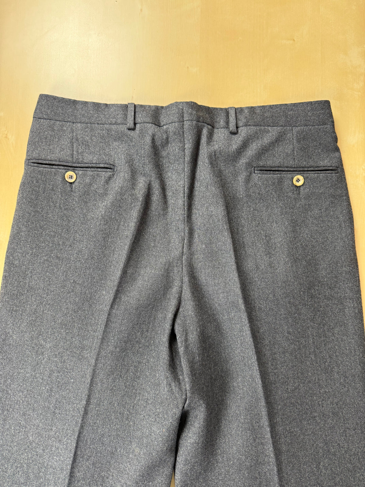 Pantaloni anni '80 flanella antracite 3 pinces - tg. 50/52 corta