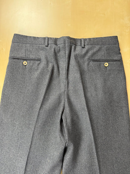 Pantaloni anni '80 flanella antracite 3 pinces - tg. 50/52 corta