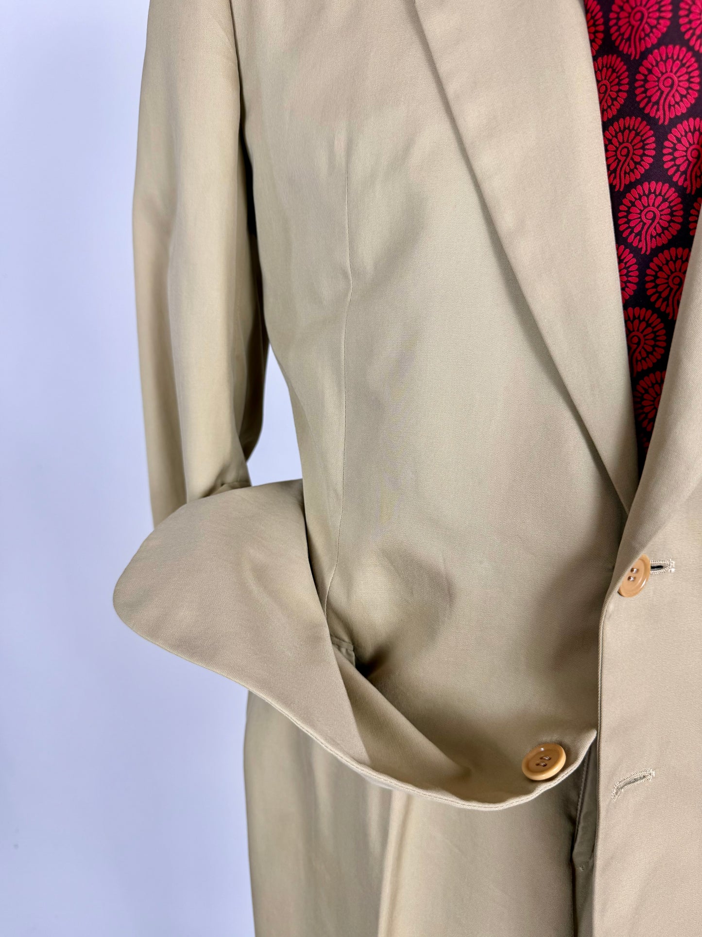Completo Canali anni '90 twill di cotone beige - tg. 50