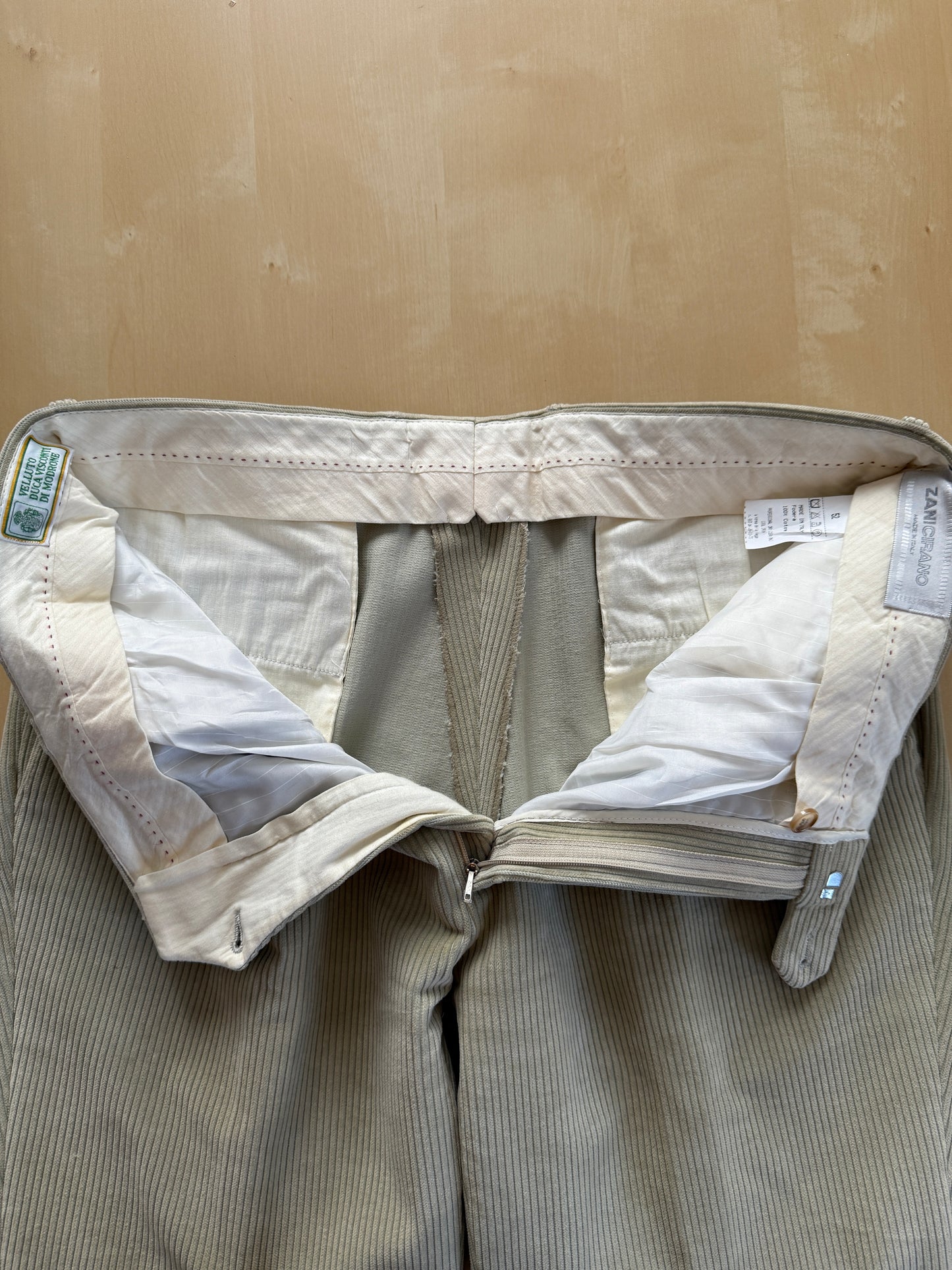 Pantaloni in velluto a coste panna/avorio - tg. 52