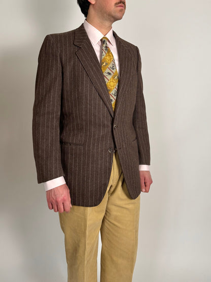 Giacca Ermenegildo Zegna anni ‘80 flanella marrone gessato - tg. 50