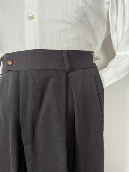 Completo doppiopetto anni ‘80 flanella verde petrolio - tg. 50/52 drop alto