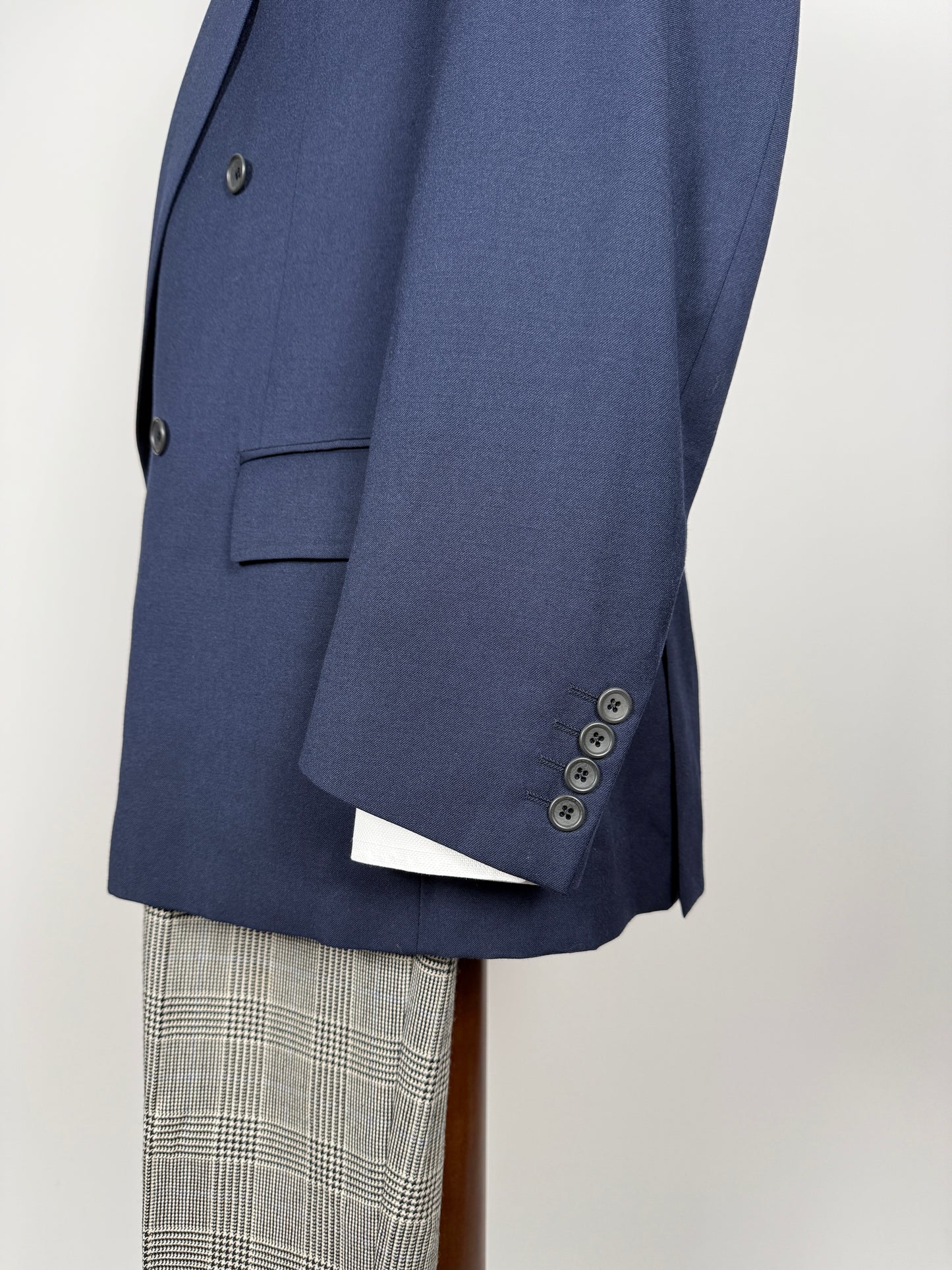 Giacca doppiopetto anni ‘80 flanella blu - tg. 50/52