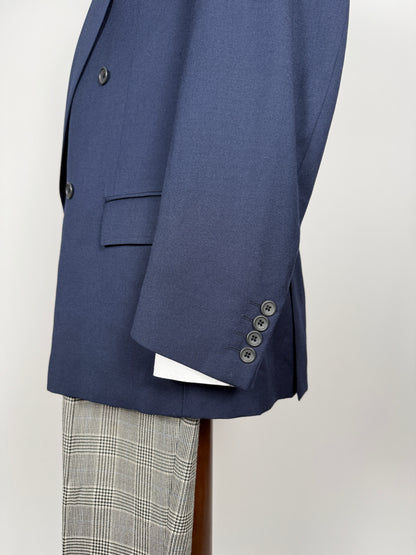 Giacca doppiopetto anni ‘80 flanella blu - tg. 50/52
