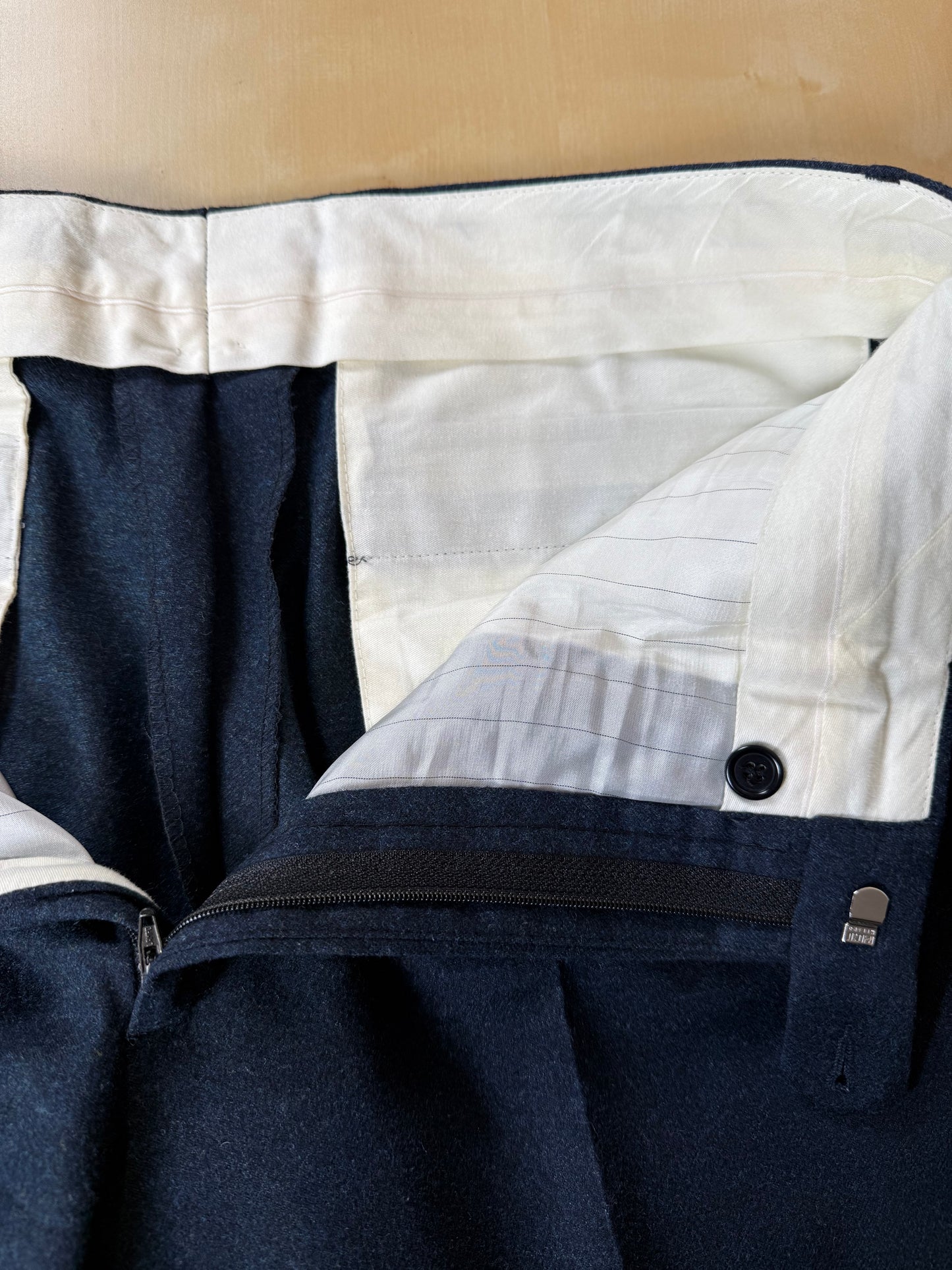 Completo anni ‘80 tessuto Loro Piana flanella lana e cashmere - tg. 50