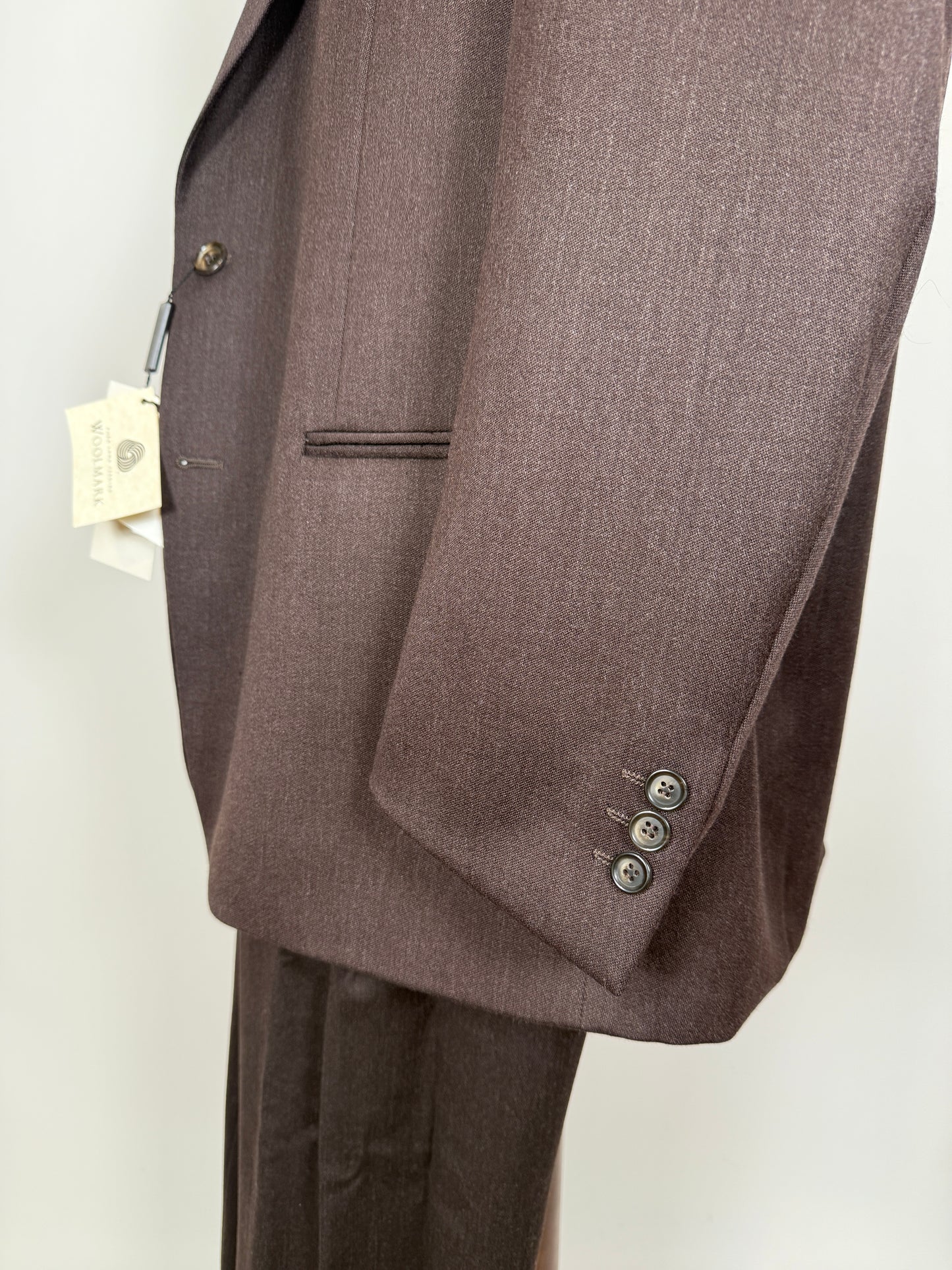 Completo anni ‘90 in flanella marrone (NOS) - tg. 58/60 drop basso