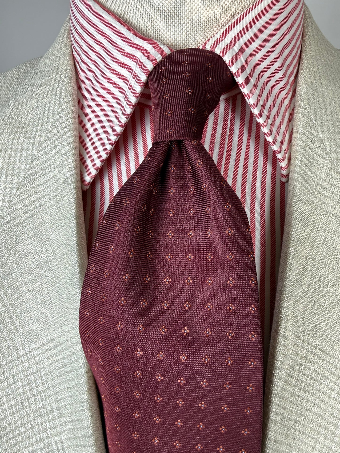 Cravatta bordeaux micro fantasia