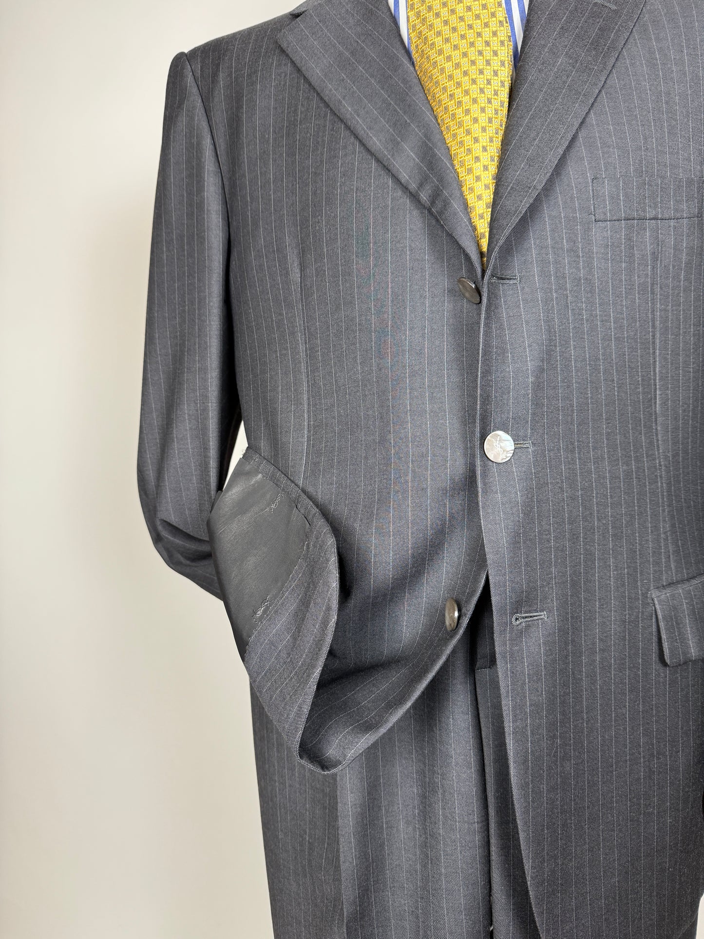 Completo Yves Saint Laurent anni ‘90 grigio gessato - tg. 54/56