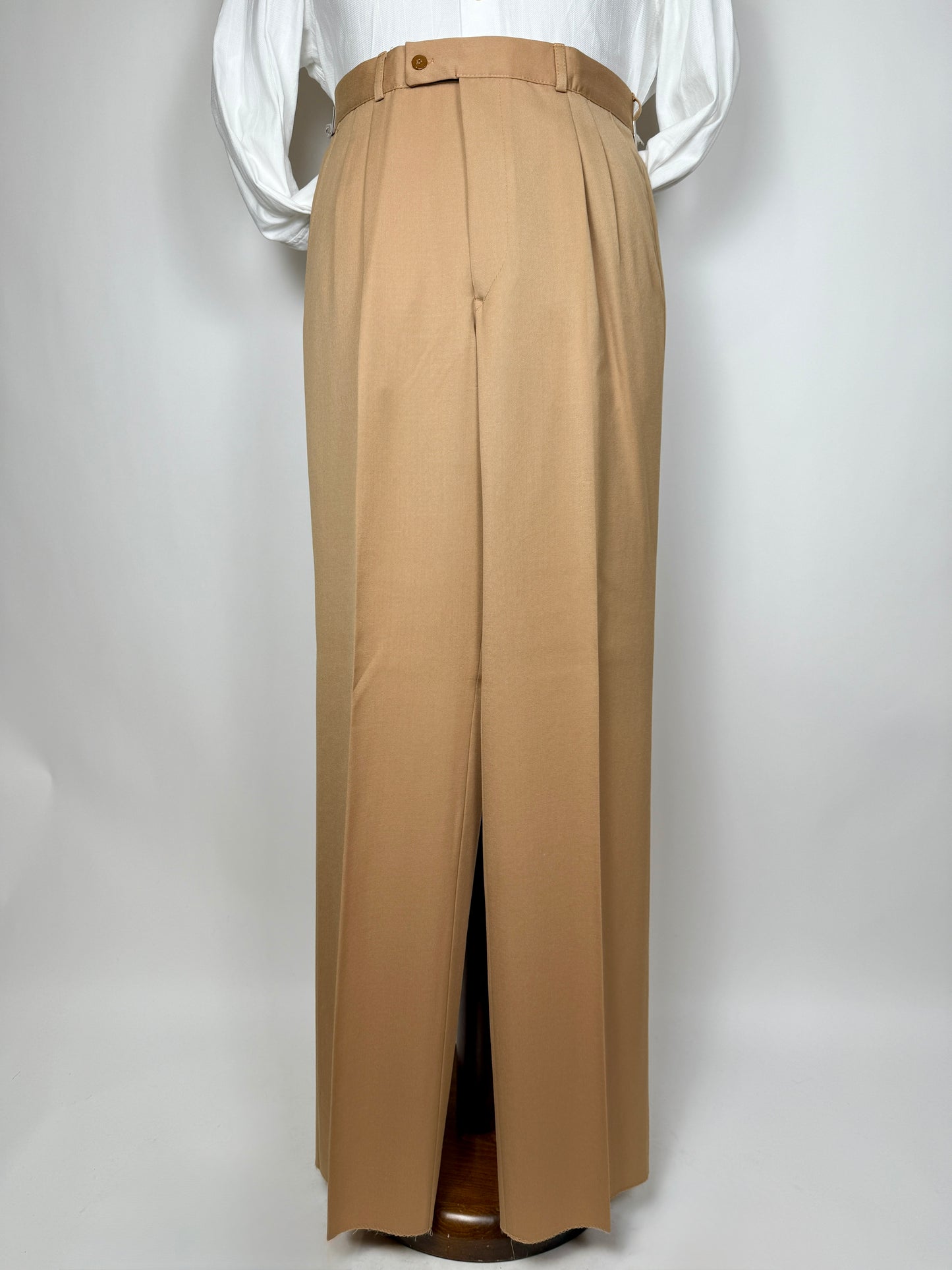 Pantaloni anni ‘70 in twill pettinato beige - tg. 46/48
