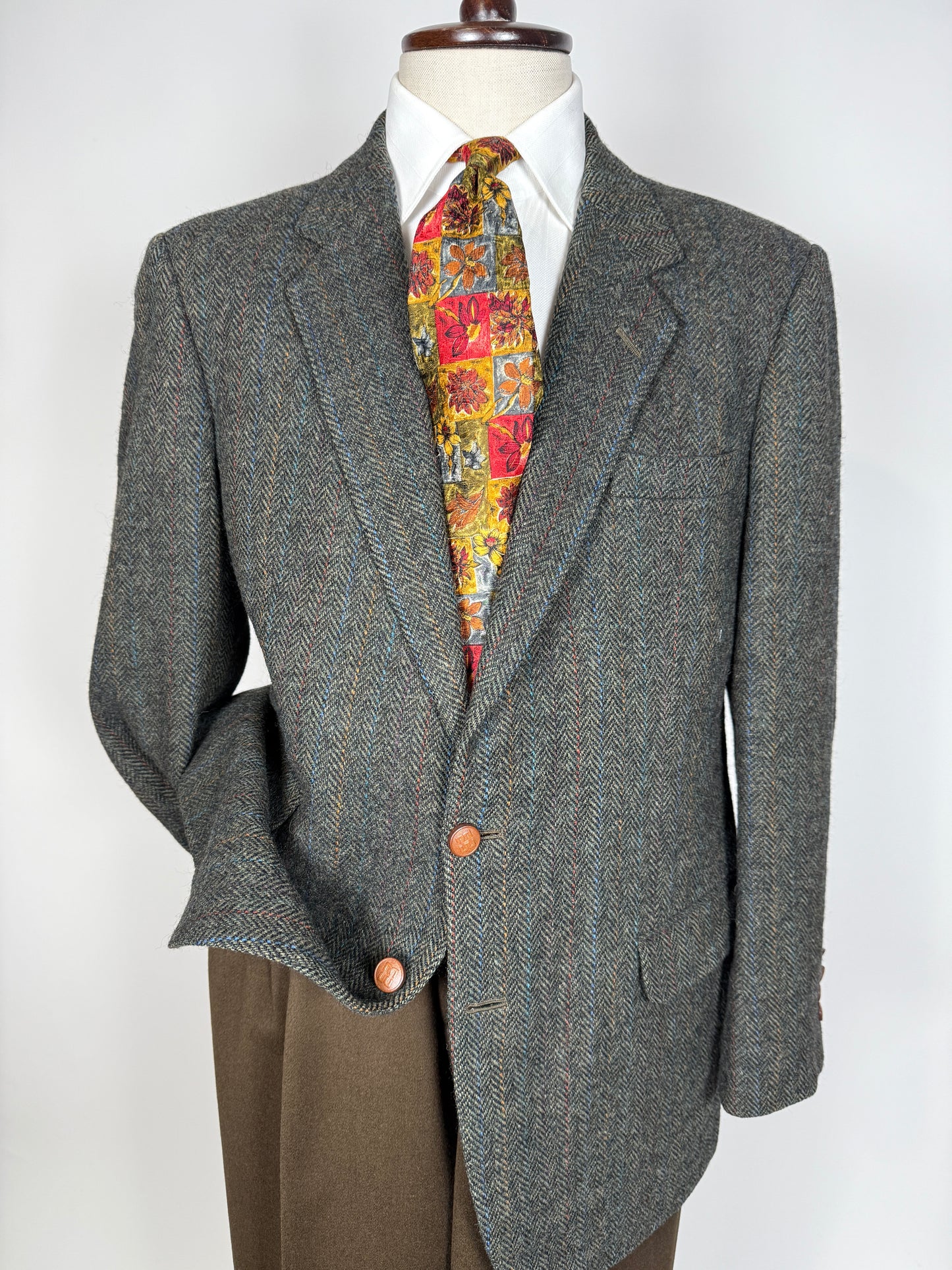 Giacca Daks shetland tweed spigato - tg. 52/54