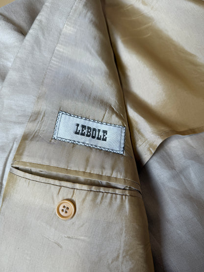 Completo anni ‘80 in puro lino beige chiaro - tg. 56