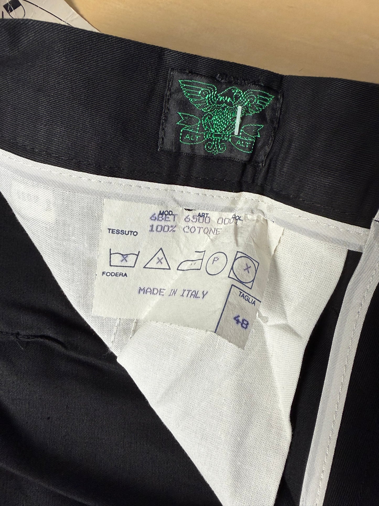 Pantaloni anni '80 in cotone nero (NOS) - tg. 48
