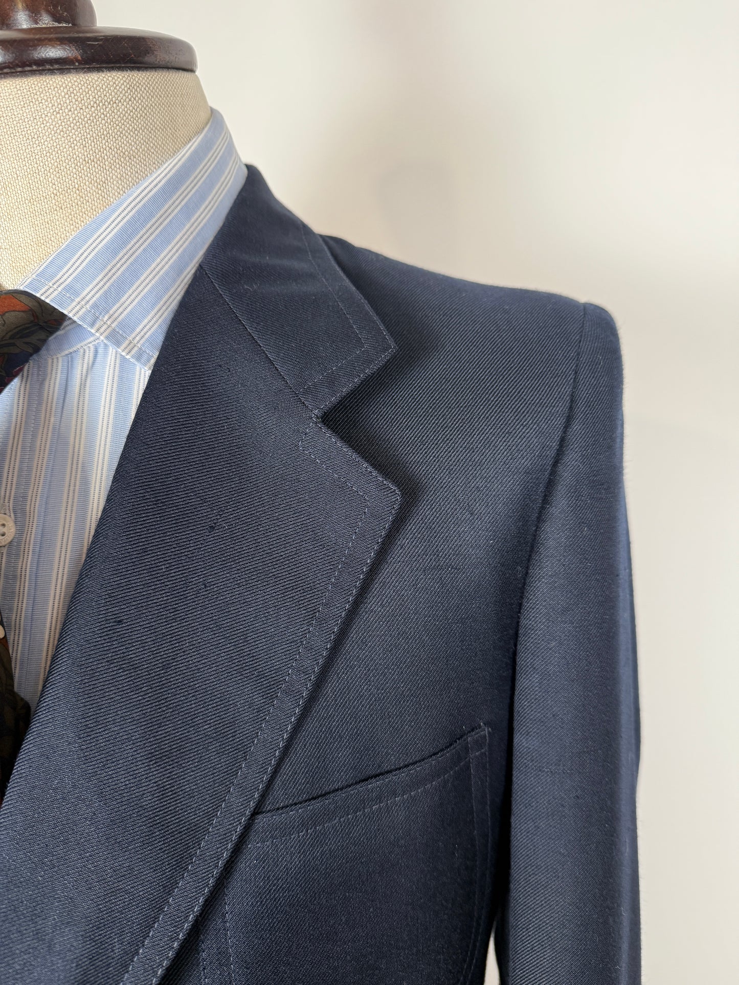 Giacca blu anni ‘70 in pura seta - tg. 46/48