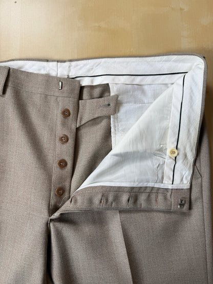 Completo 3 pezzi anni ‘70 hopsack beige - tg. 50/52 drop basso