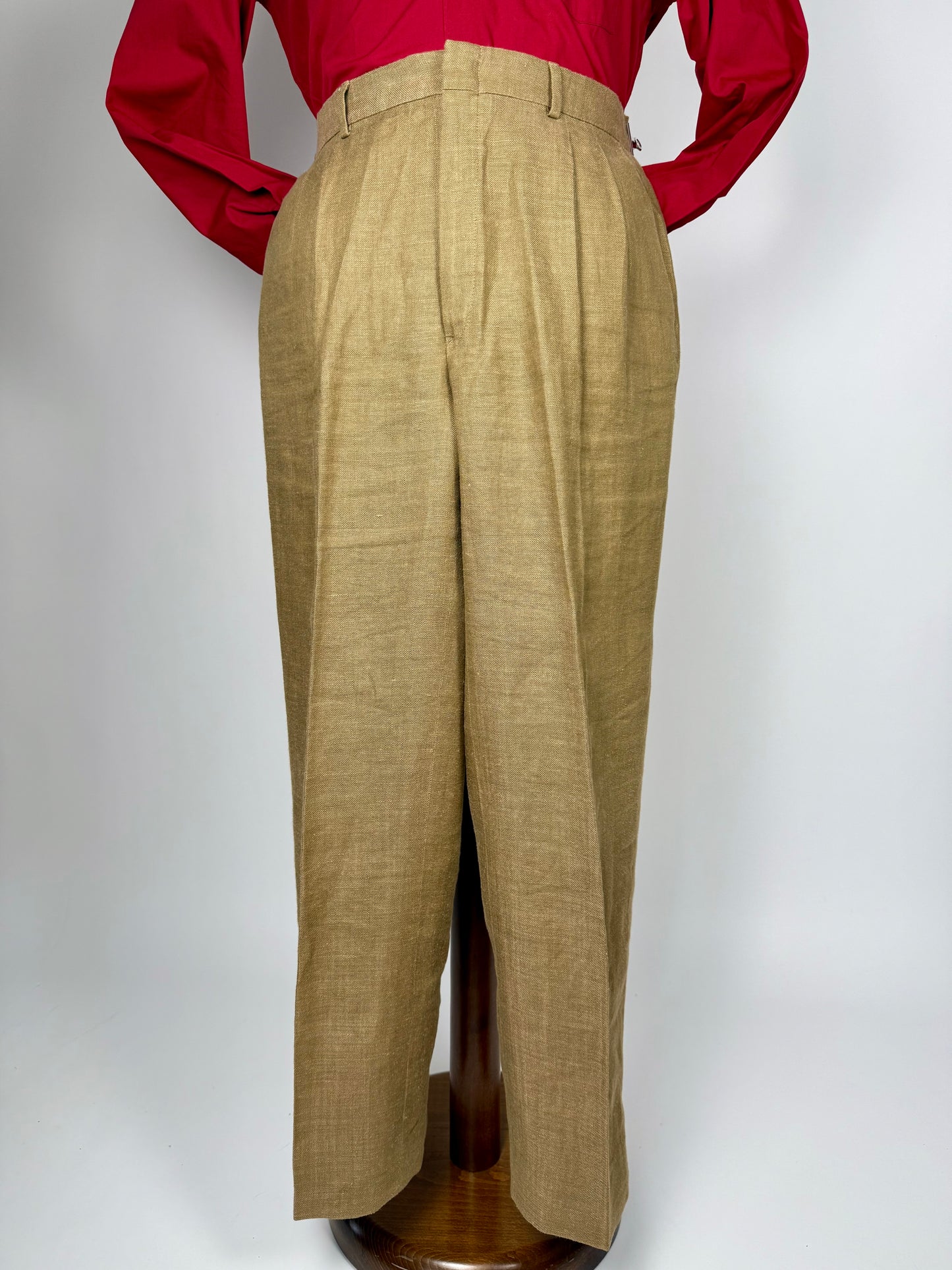 Completo anni '70 misto lino color corda - tg. 50