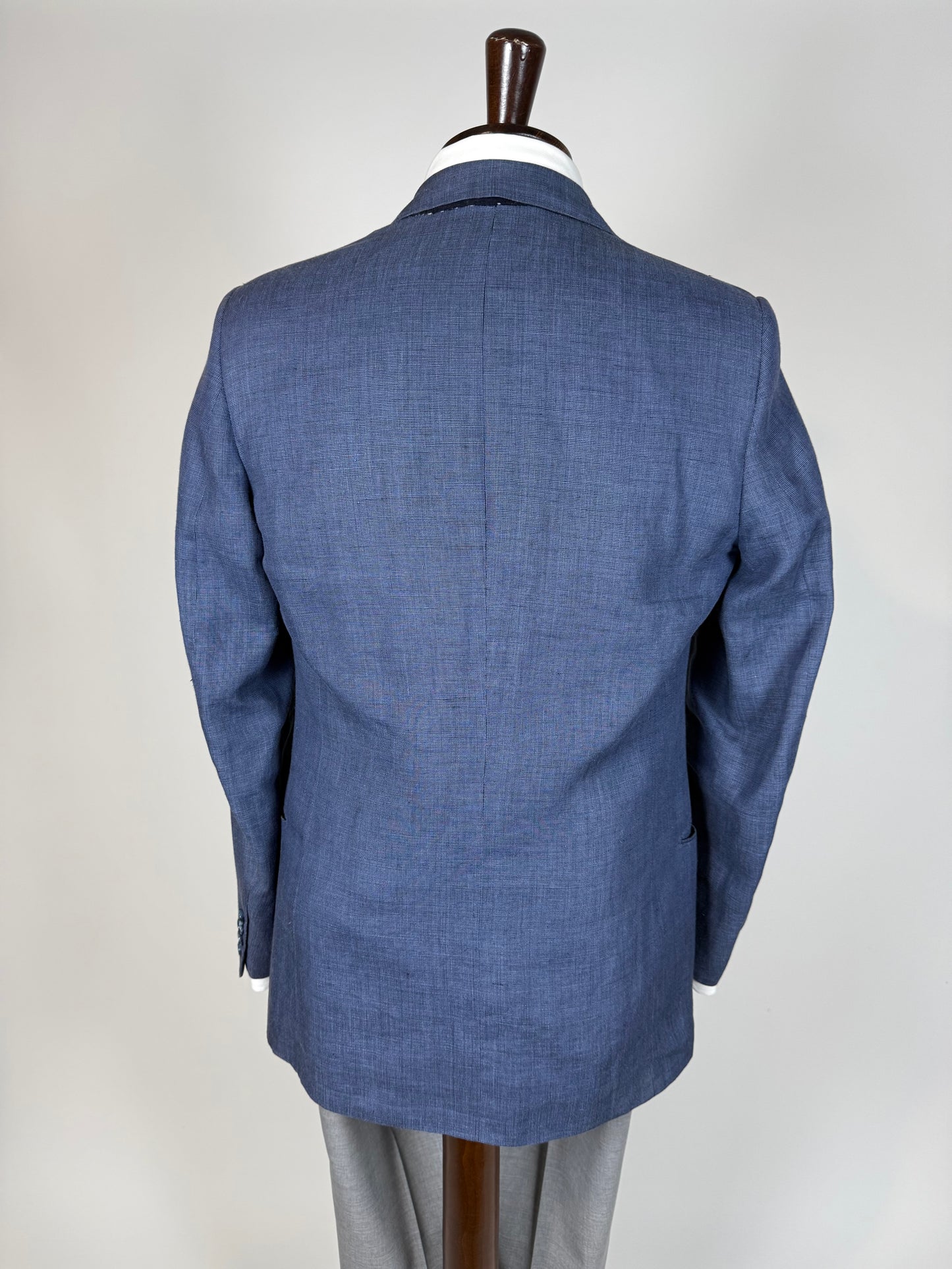 Giacca anni '70 in lino blu - tg. 44