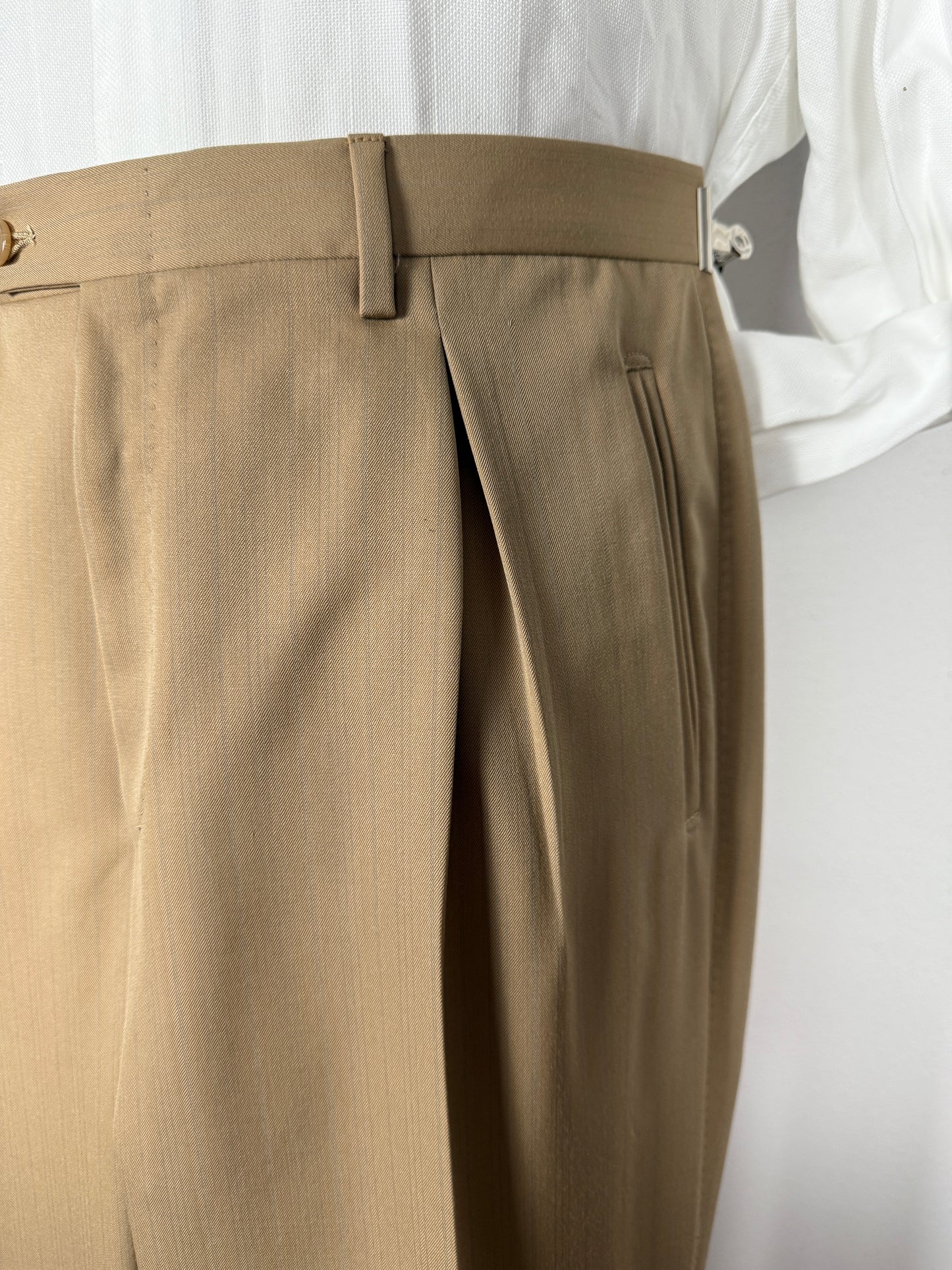 Completo doppiopetto Forall anni '70/'80 in twill beige (NOS) - tg.48