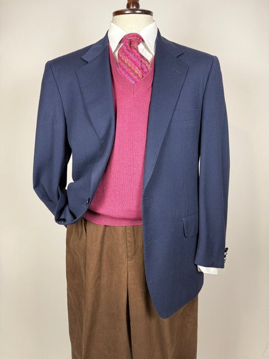 Blazer Trussardi anni ‘90 flanella blu - tg. 48/50