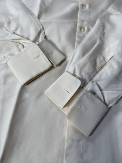 Camicia da smoking anni ‘70 in seta pura - collo 43 tg. L