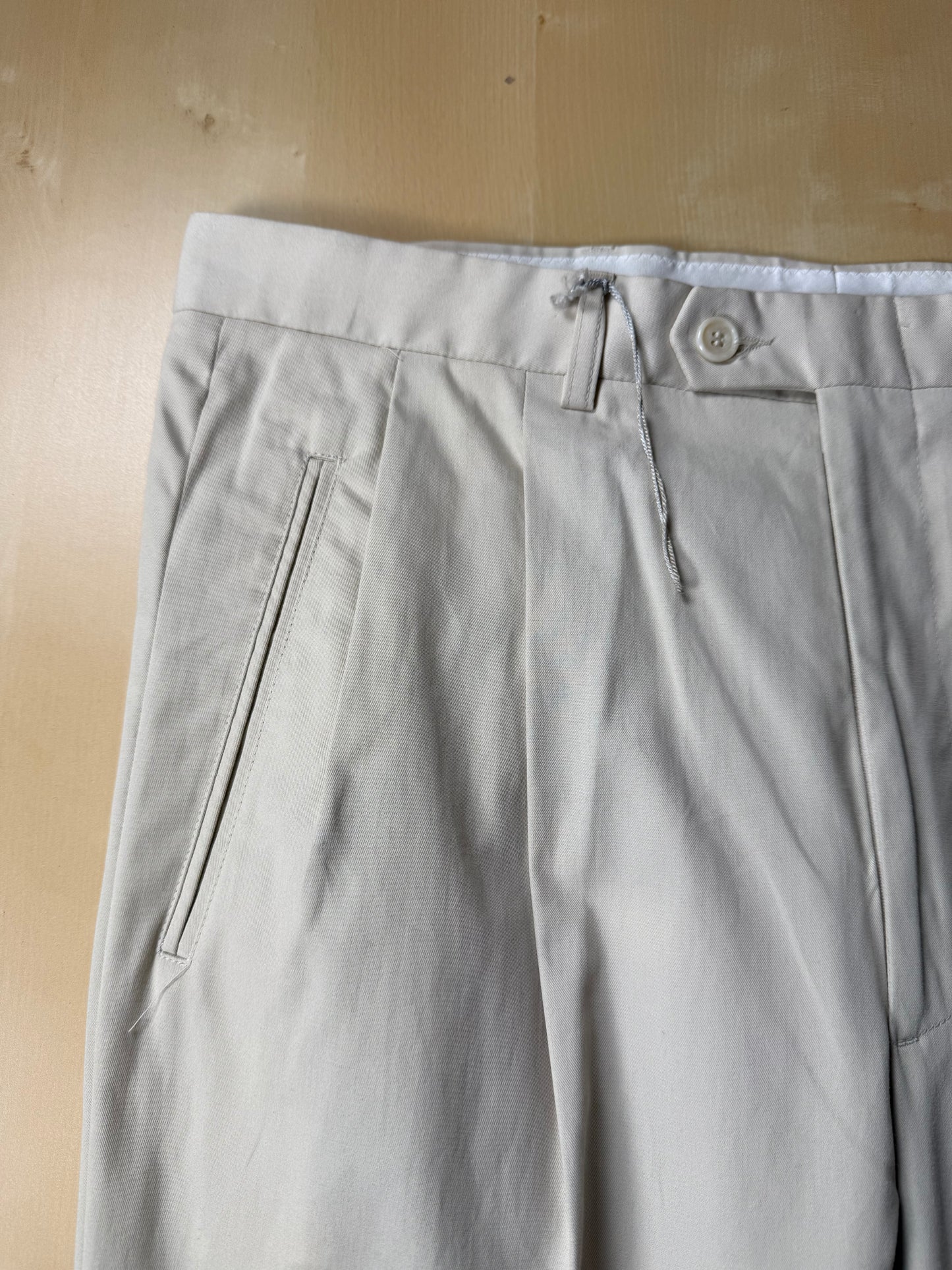Pantaloni 100% cotone panna anni ‘80 (NOS) - tg. 50