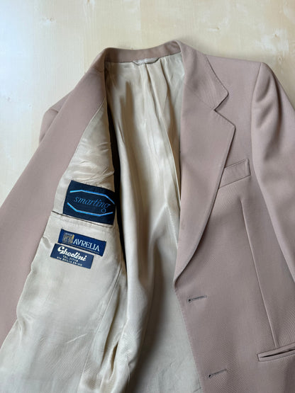 Completo 3 pezzi anni ‘70 twill pettinato beige - tg. 44