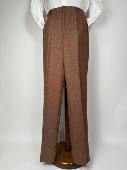 Pantalone sartoriale anni ‘70 in lana pesante rosso ruggine - tg. 44/46