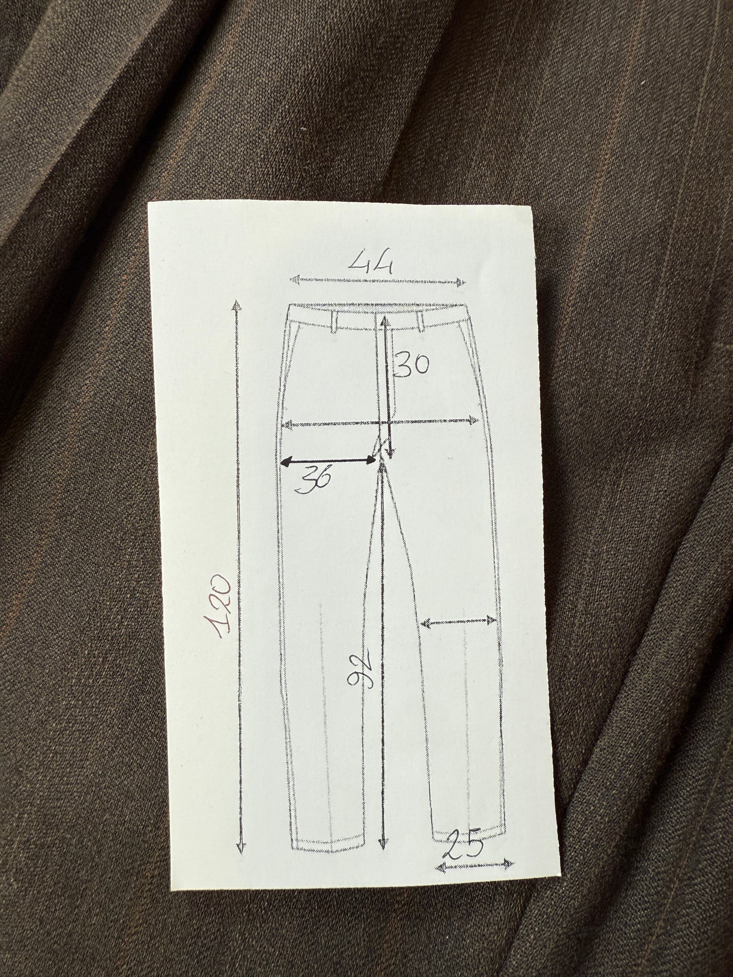 Pantaloni anni ‘80 flanella pettinata marrone scuro (NOS) - tg. 50