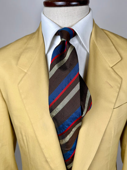 Cravatta regimental vintage seta shantung