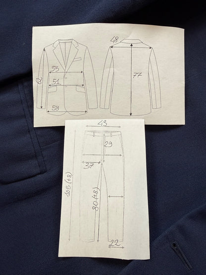Completo anni ‘60 twill pettinato blu - tg. 48/50