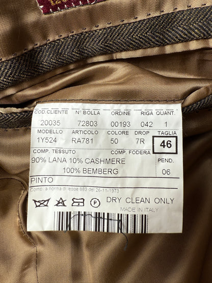 Giacca in lana e cashmere marrone spigato - tg. 44/46