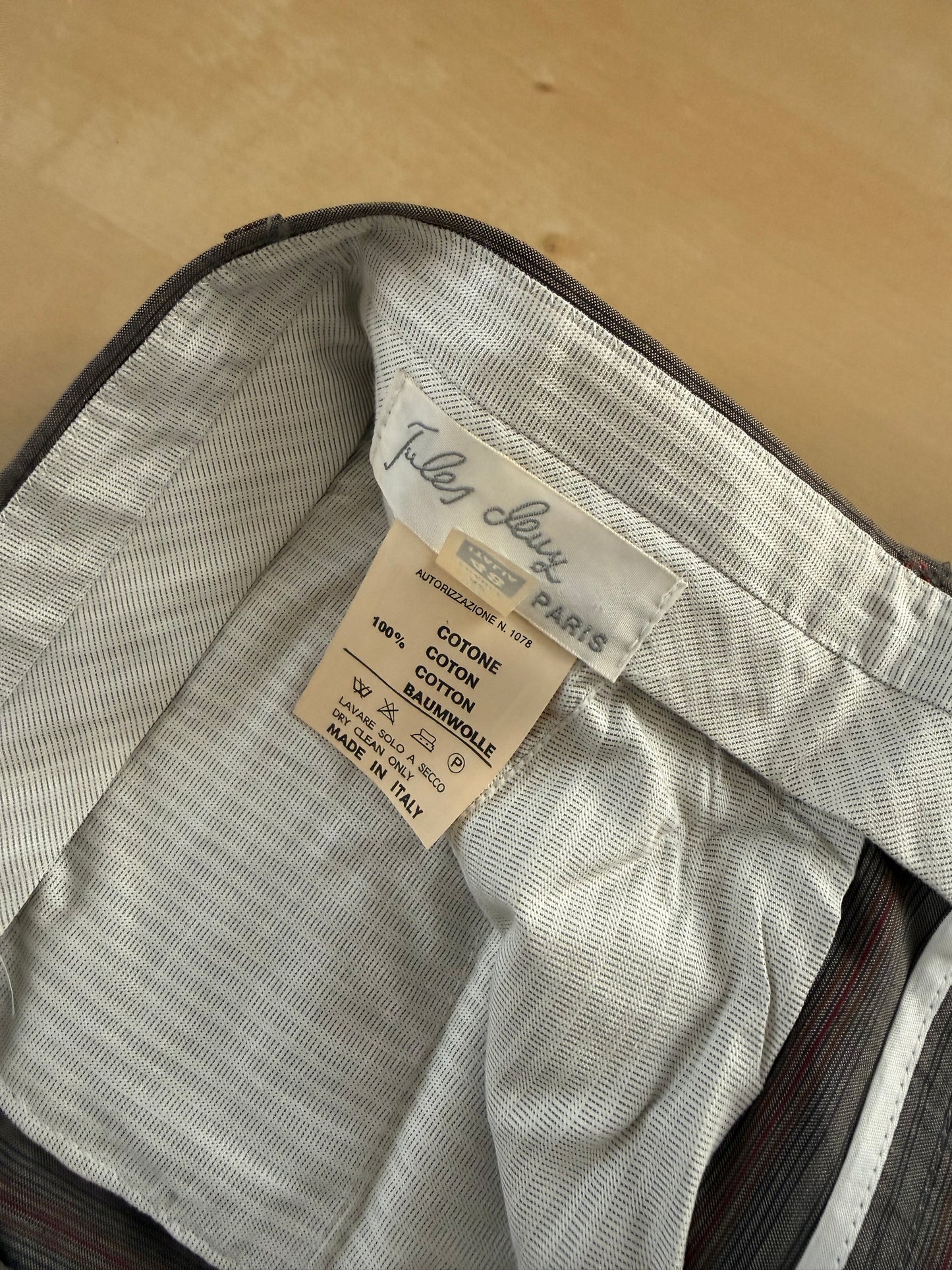 Pantaloni in cotone grigio a righe anni ‘80 (NOS) - tg. 46