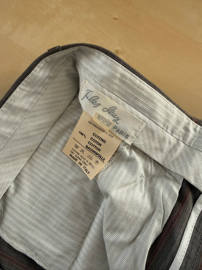 Pantaloni in cotone grigio a righe anni ‘80 (NOS) - tg. 46