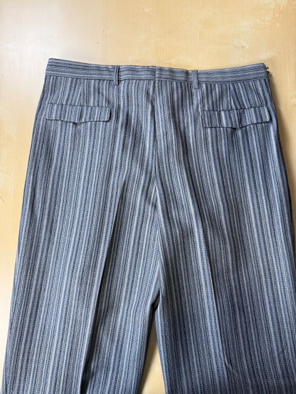 Pantaloni anni ‘80 in fresco lana grigio striato (NOS) - tg. 52
