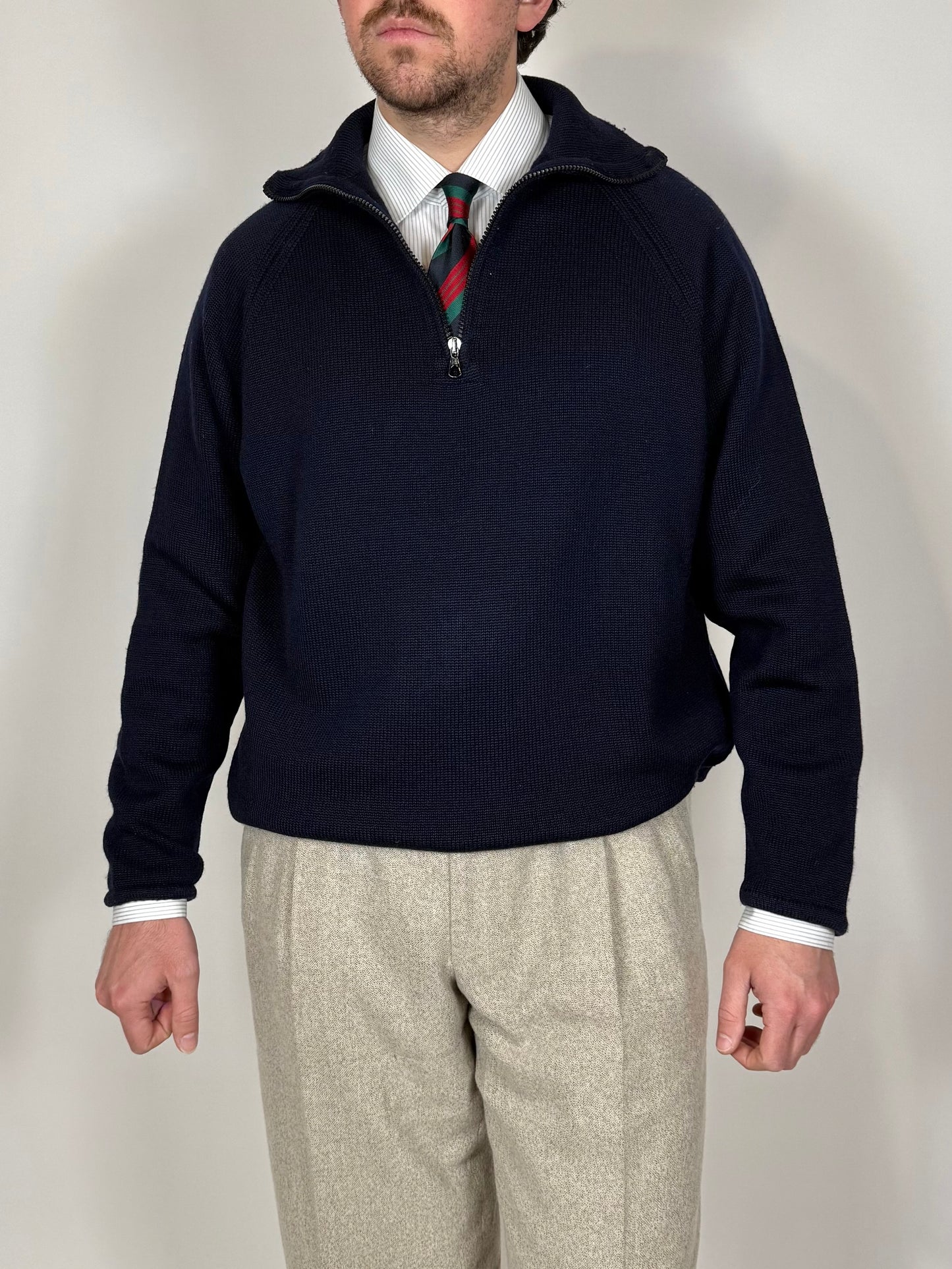 Maglione zip 3/4 CP Company in pura lana - XL