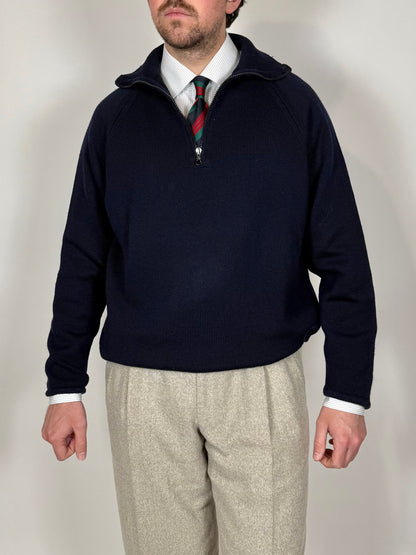 Maglione zip 3/4 CP Company in pura lana - XL