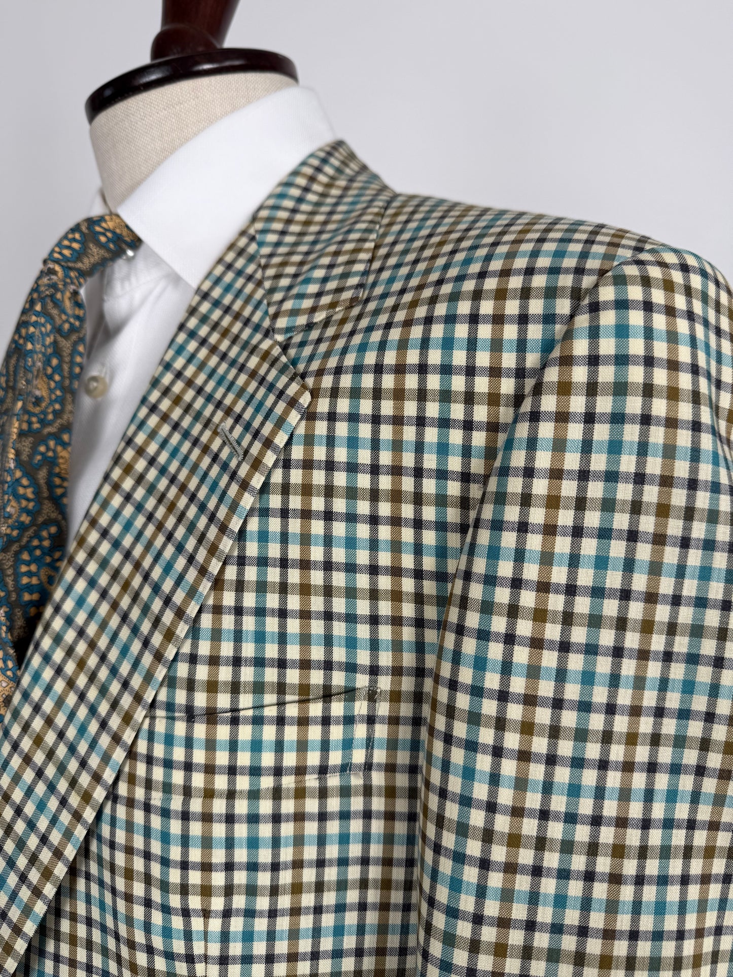 Giacca Ermenegildo Zegna quadretti fresco lana mezza fodera - tg. 52