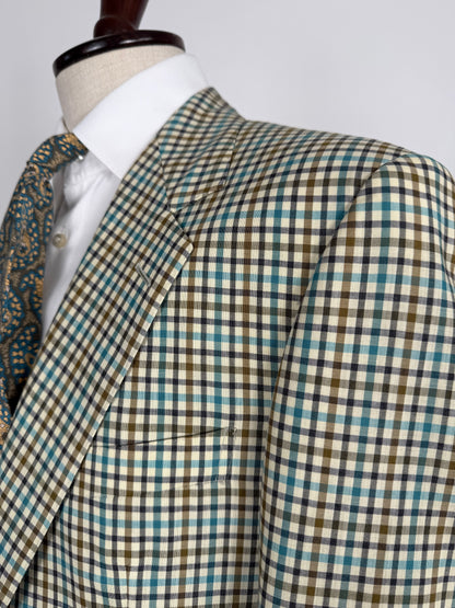 Giacca Ermenegildo Zegna quadretti fresco lana mezza fodera - tg. 52