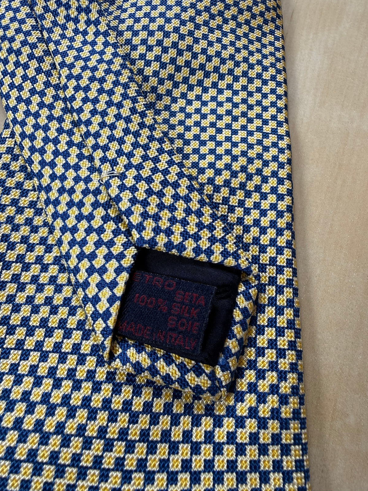 Cravatta Etro quadretti giallo e blu