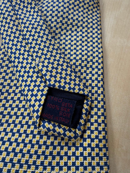 Cravatta Etro quadretti giallo e blu