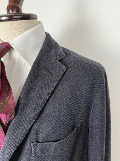 Blazer destrutturato Boglioli K. Jacket in puro cashmere blu spigato - tg. 54