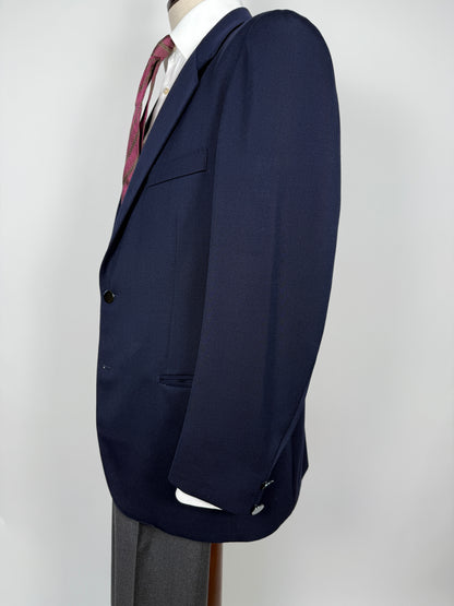 Blazer anni ‘70 in twill pettinato navy - tg. 50/52