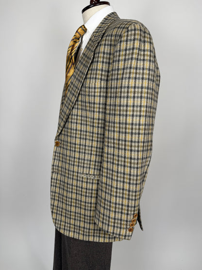 Giacca Valentino anni ‘80 check in lana e cashmere - tg. 52