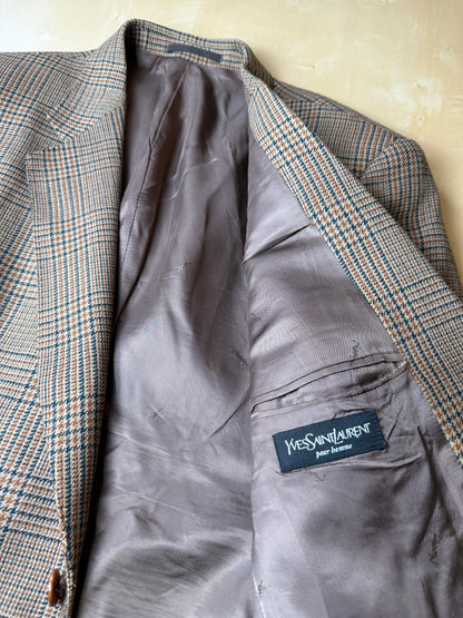 Giacca Yves Saint Laurent anni '80/'90 principe di Galles senape - tg. 54