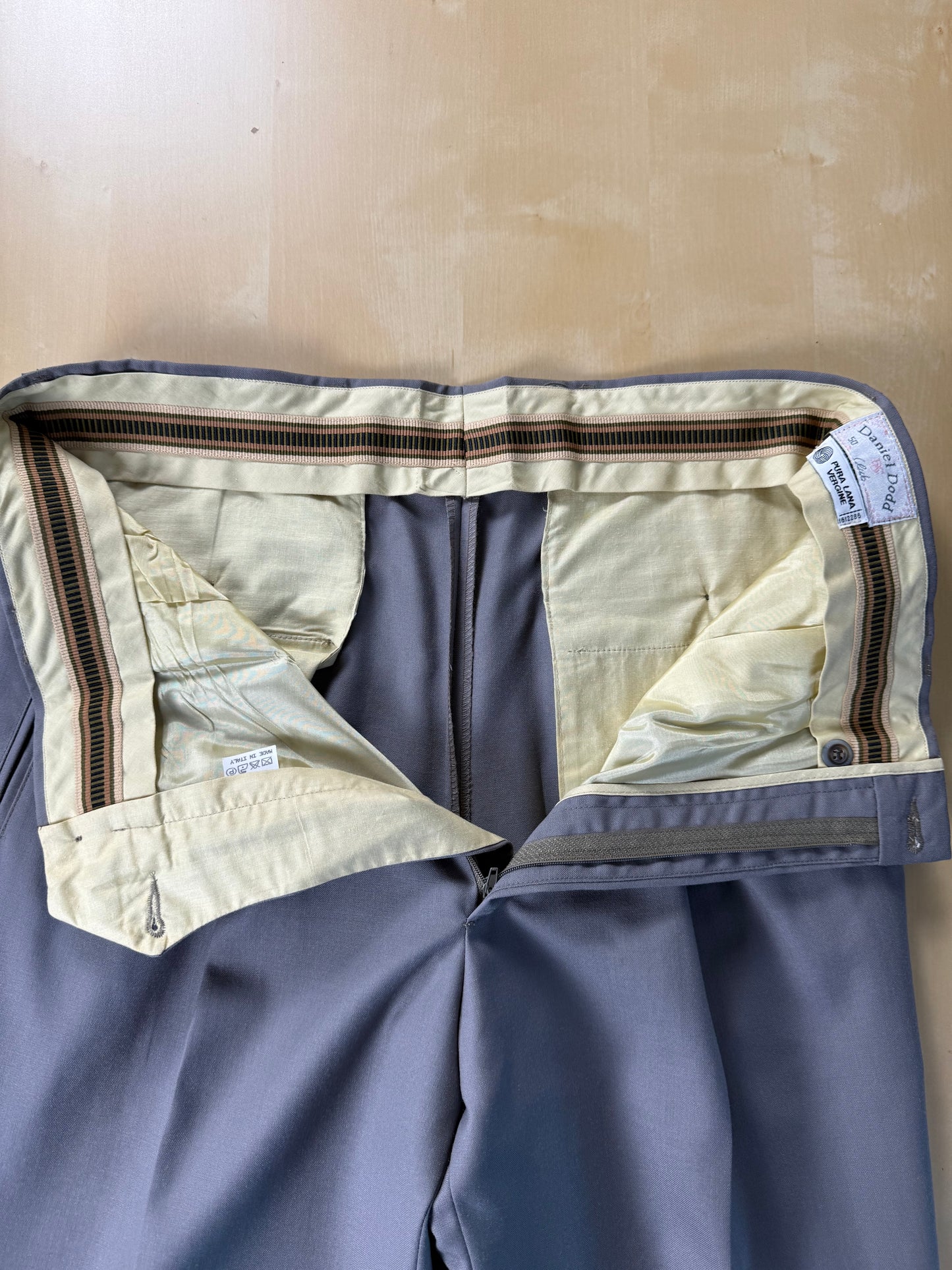 Pantaloni fresco lana verde-grigio anni '80 (NOS) - tg. 50