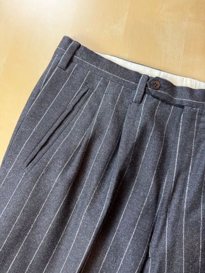 Completo gessato sartoriale in flanella lana e cashmere tessuto Loro Piana - tg. 50