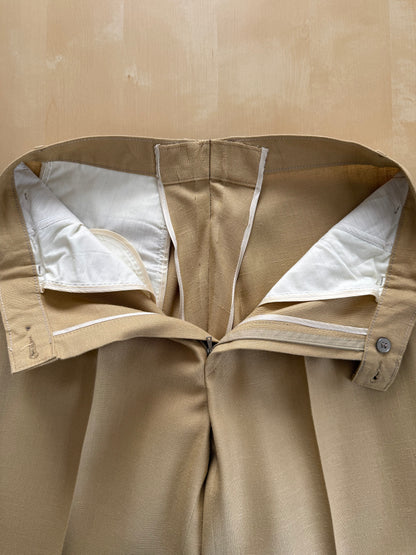 Completo doppiopetto estivo anni ‘70 in misto lino beige - tg. 44/46