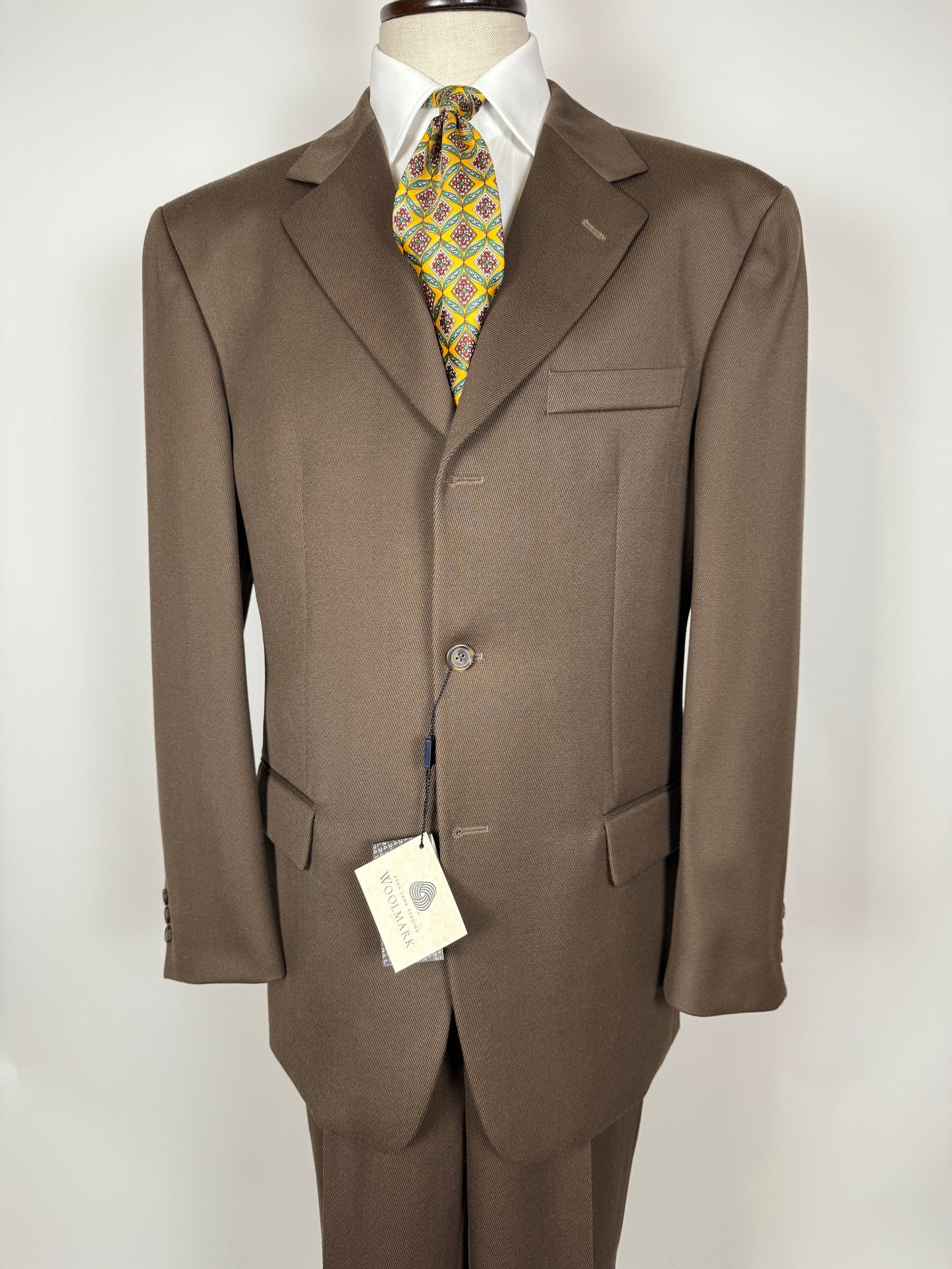 Completo anni ‘90 in twill marrone/cachi (NOS) - tg. 56