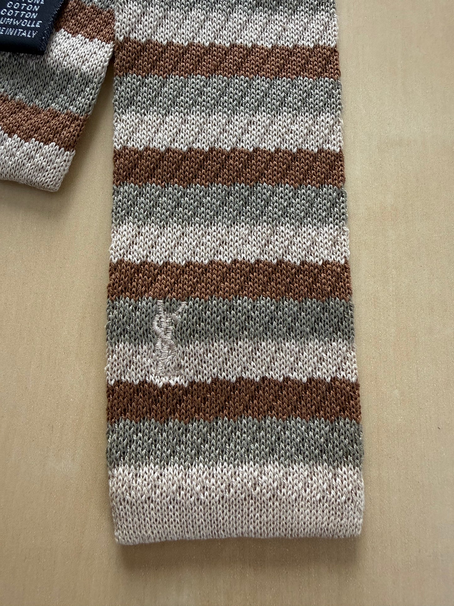 Cravatta Yves Saint Laurent maglia di cotone a righe