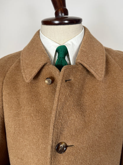 Cappotto raglan anni ‘70/‘80 in lana e lama color cammello - tg. 46-50